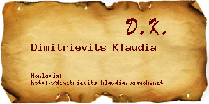 Dimitrievits Klaudia névjegykártya