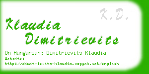 klaudia dimitrievits business card